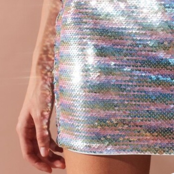 Urban Outfitters UO Rainbow Sequin Mini Skirt Size M - Picture 5 of 10